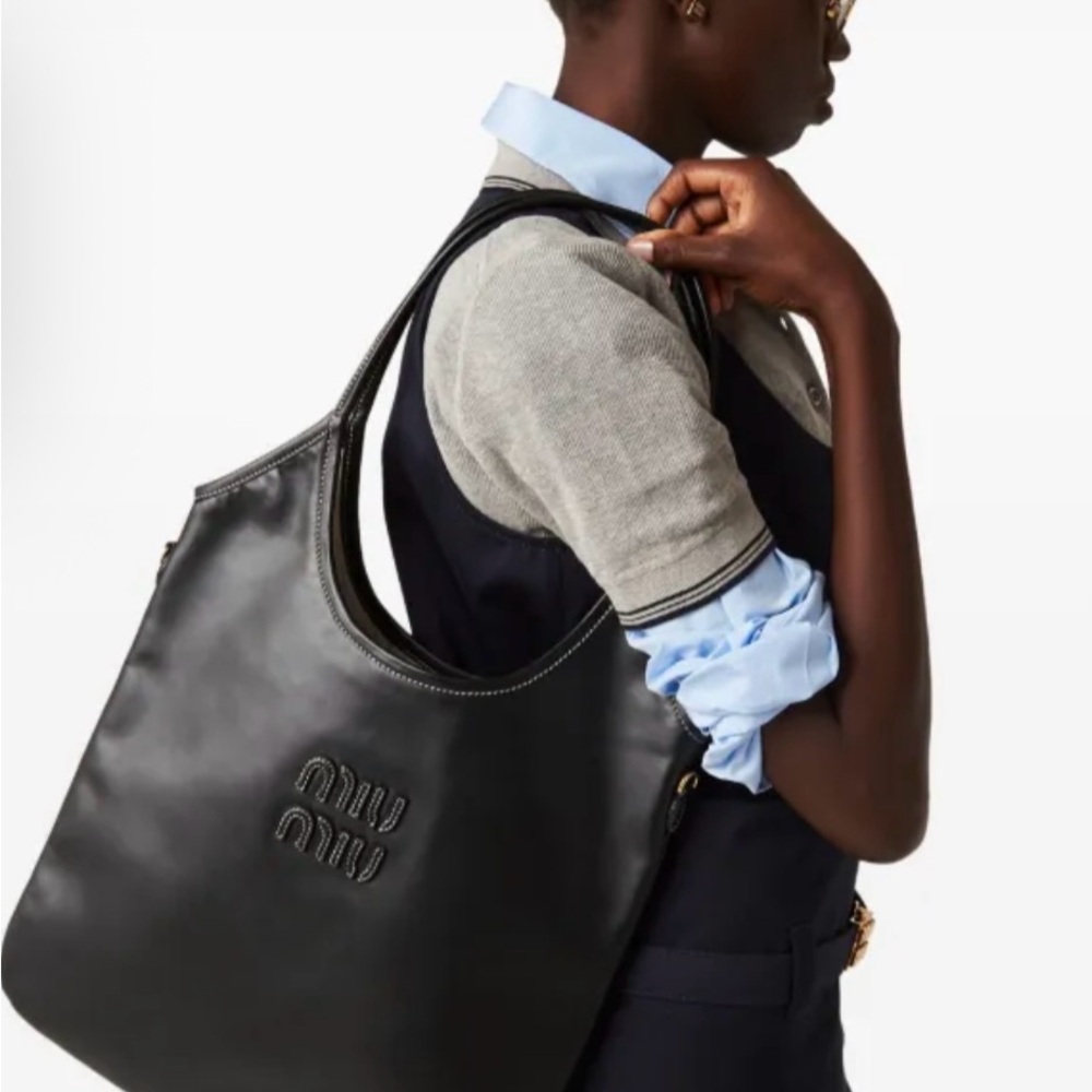 Inspired miu miu bah Black Leather Woman’s bag.